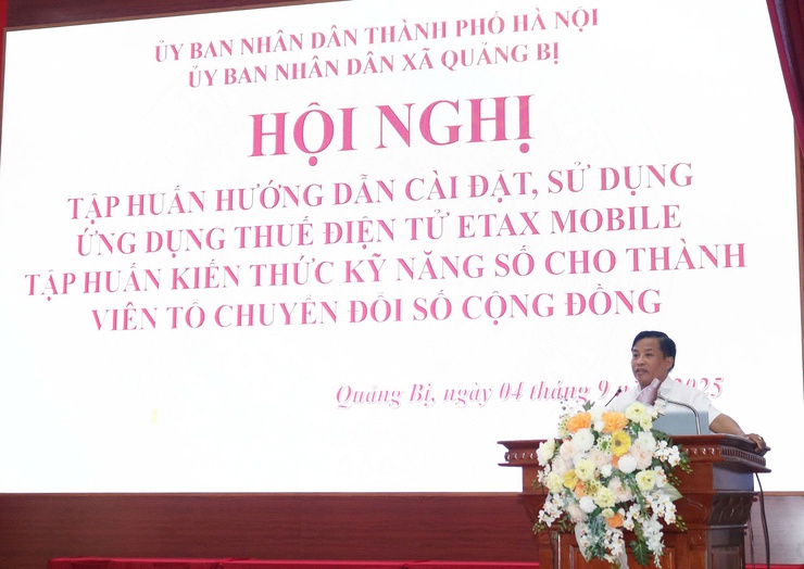 UBND xã Quảng Bị: tổ chức Hội nghị tập huấn hướng dẫn cài đặt sử dụng ứng dụng Thuế điện tử eTax Mobile- Ảnh 2.