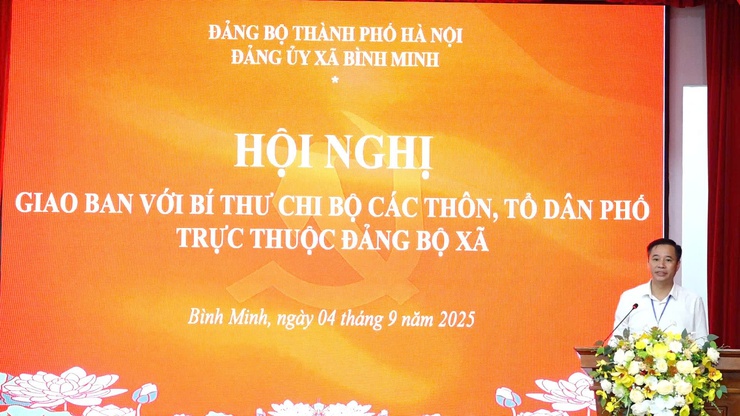 Đảng ủy xã Bình Minh tổ chức hội nghị giao ban với Bí thư chi bộ các thôn, tổ dân phố trực thuộc Đảng bộ xã- Ảnh 9.