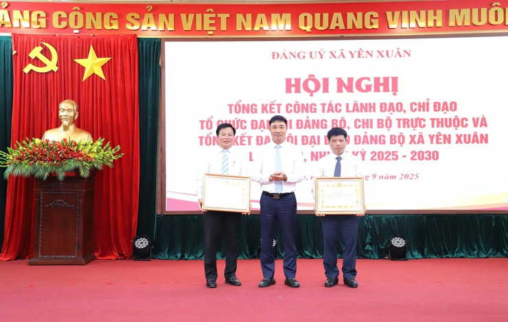 HỘI NGHỊ TỔNG KẾT CÔNG TÁC TỔ CHỨC ĐẠI HỘI ĐẠI BIỂU ĐẢNG BỘ XÃ YÊN XUÂN LẦN THỨ I, NHIỆM KỲ 2025-2030- Ảnh 2.