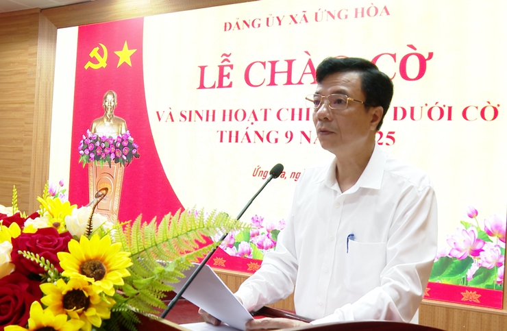XÃ ỨNG HOÀ TỔ CHỨC CHÀO CỜ VÀ SINH HOẠT DƯỚI CỜ THÁNG 9.2025- Ảnh 2.
