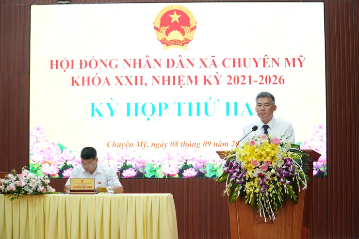 HĐND xã Chuyên Mỹ khoá XXII, nhiệm kỳ 2021-2026 tổ chức kỳ họp thứ hai (Kỳ họp chuyên đề)- Ảnh 2.
