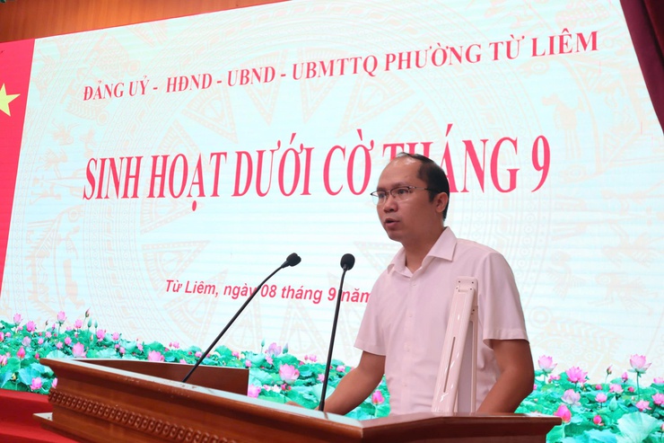 Lễ  chào cờ và sinh hoạt dưới cờ tháng 9 của phường Từ Liêm- Ảnh 2.