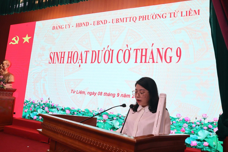 Lễ  chào cờ và sinh hoạt dưới cờ tháng 9 của phường Từ Liêm- Ảnh 3.