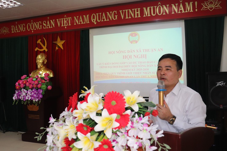 Các đoàn thể xã Thuận An tổ chức lấy ý kiến góp ý dự thảo Báo cáo chính trị trình Đại hội lần thứ Nhất, nhiệm kỳ 2025- 2030 của tổ chức Hội cấp xã- Ảnh 2.