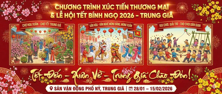 SẮP DIỄN RA CHƯƠNG TRÌNH XÚC TIẾN THƯƠNG MẠI PHỤC VỤ NHÂN DÂN TẠI XÃ TRUNG GIÃ- DỊP TẾT DƯƠNG LỊCH VÀ TẾT NGUYÊN ĐÁN BÍNH NGỌ 2026- Ảnh 1.