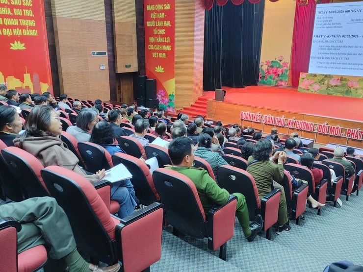 Ủy ban bầu cử phường Hoàng Liệt tổ chức Hội nghị tập huấn về việc lập danh sách cử tri và công tác bầu cử đại biểu Quốc hội khóa XVI và đại biểu HĐND các cấp nhiệm kỳ 2026 - 2031- Ảnh 3.