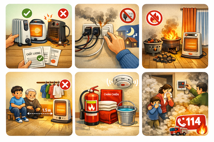 Khuyến cáo bảo đảm an toàn phòng chống cháy, nổ khi sử dụng thiết bị sưởi ấm- Ảnh 2.