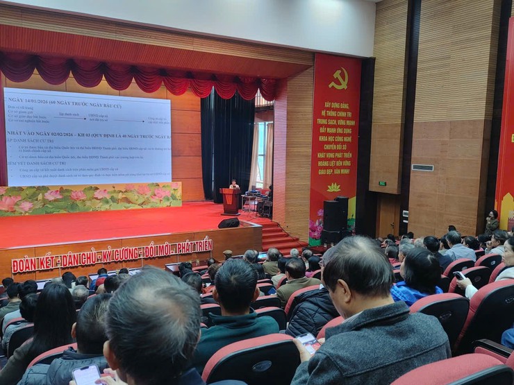 Ủy ban bầu cử phường Hoàng Liệt tổ chức Hội nghị tập huấn về việc lập danh sách cử tri và công tác bầu cử đại biểu Quốc hội khóa XVI và đại biểu HĐND các cấp nhiệm kỳ 2026 - 2031- Ảnh 4.