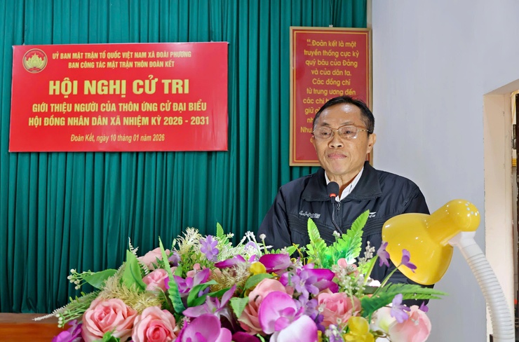 Hội nghị cử tri thôn Đoàn Kết giới thiệu người ứng cử đại biểu HĐND xã Đoài Phương, nhiệm kỳ 2026 – 2031- Ảnh 1.