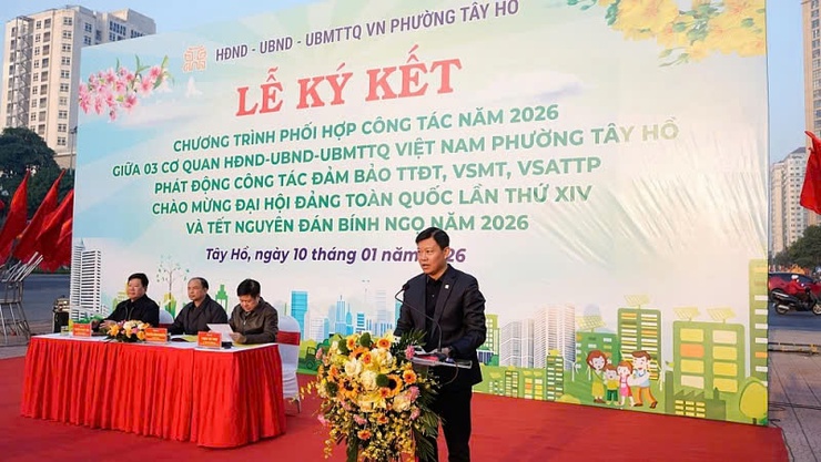 Tây Hồ: Phát động đợt cao điểm đảm bảo TTĐT - VSMT - ATTP chào mừng Đại hội đại biểu toàn quốc lần thứ XIV và Tết Nguyên đán- Ảnh 3.