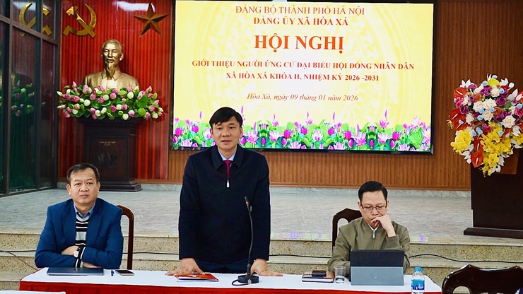 ĐẢNG ỦY XÃ HÒA XÁ TỔ CHỨC HỘI NGHỊ GIỚI THIỆU NHÂN SỰ ỨNG CỬ ĐẠI BIỂU HĐND XÃ KHÓA II, NHIỆM KỲ 2026 – 2031- Ảnh 1.