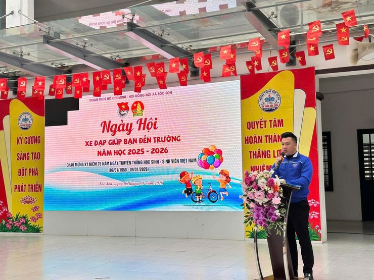 ĐOÀN TNCS HỒ CHÍ MINH – HỘI ĐỒNG ĐỘI XÃ SÓC SƠN TỔ CHỨC NGÀY HỘI "XE ĐẠP GIÚP BẠN ĐẾN TRƯỜNG" NĂM HỌC 2025 – 2026- Ảnh 2.
