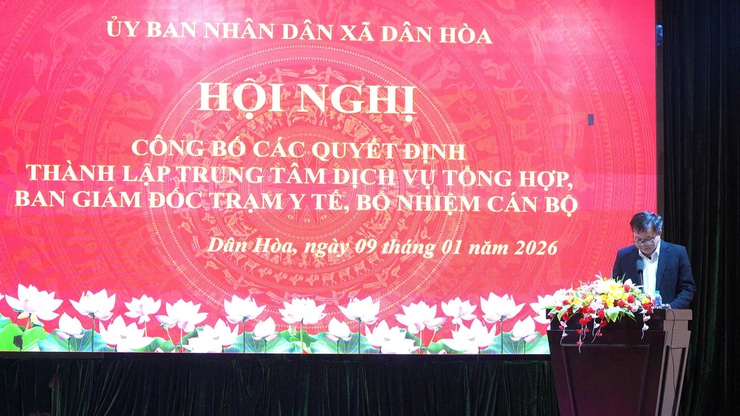  HỘI NGHỊ CÔNG BỐ CÁC QUYẾT ĐỊNH THÀNH LẬP TRUNG TÂM DỊCH VỤ TỔNG HỢP, BAN GIÁM ĐỐC TRẠM Y TẾ VÀ BỔ NHIỆM CÁN BỘ- Ảnh 9.