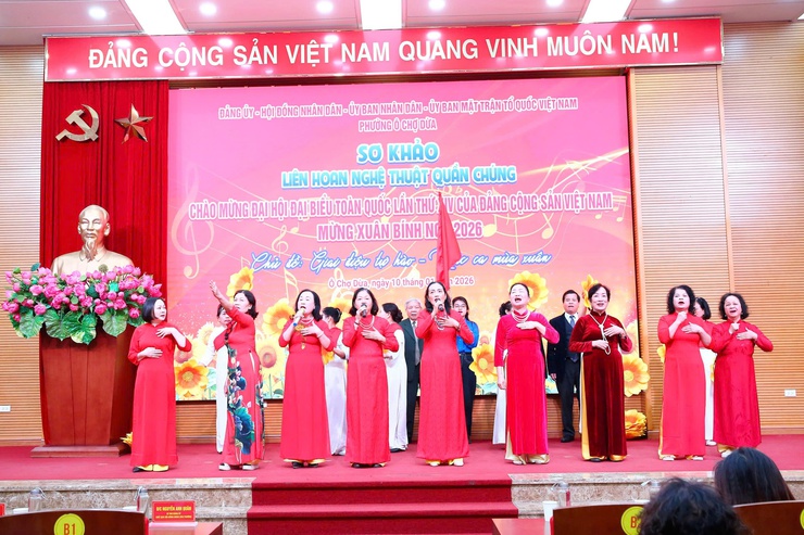 Sôi nổi vòng sơ khảo Liên hoan Nghệ thuật quần chúng phường Ô Chợ Dừa chào mừng Đại hội XIV của Đảng, mừng Xuân Bính Ngọ 2026- Ảnh 1.