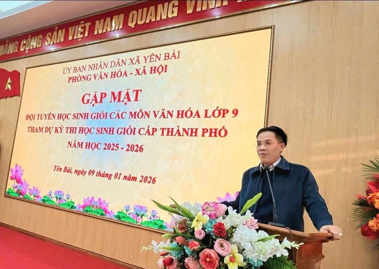 UBND xã Yên Bài tổ chức gặp mặt, động viên đội tuyển học sinh giỏi lớp 9 tham dự kỳ thi cấp thành phố- Ảnh 1.