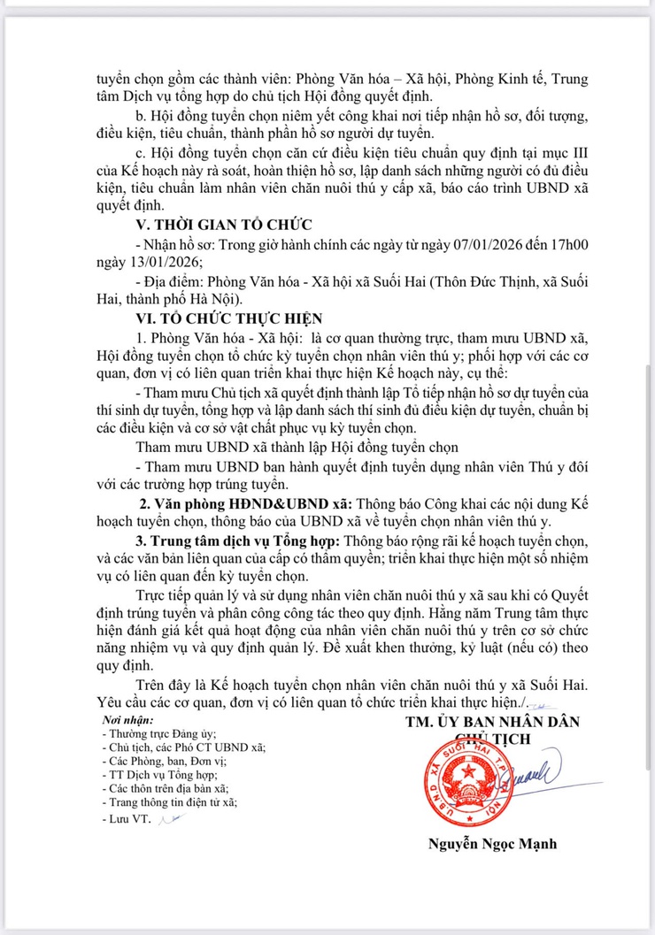 Xã Suối Hai tuyển chọn 4 nhân viên chăn nuôi thú y- Ảnh 3.
