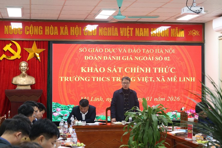 Trường THCS Tráng Việt, xã Mê Linh đón đoàn đánh giá ngoài của Sở Giáo dục và Đào tạo khảo sát chính thức tại trường- Ảnh 4.