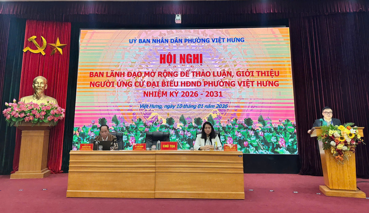 UBND Phường Việt Hưng tổ chức Hội nghị ban lãnh đạo mở rộng để thảo luận, giới thiệu người ứng cử đại biểu HĐND phường nhiệm kỳ 2026-2031- Ảnh 5.