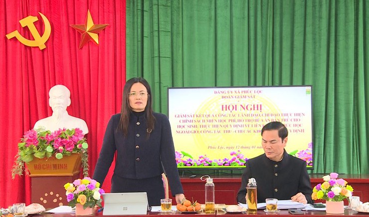 Hội nghị giám sát kết quả thực hiện chính sách miễn học phí, hỗ trợ bữa ăn bán trú và công tác thu – chi trong nhà trường- Ảnh 1.