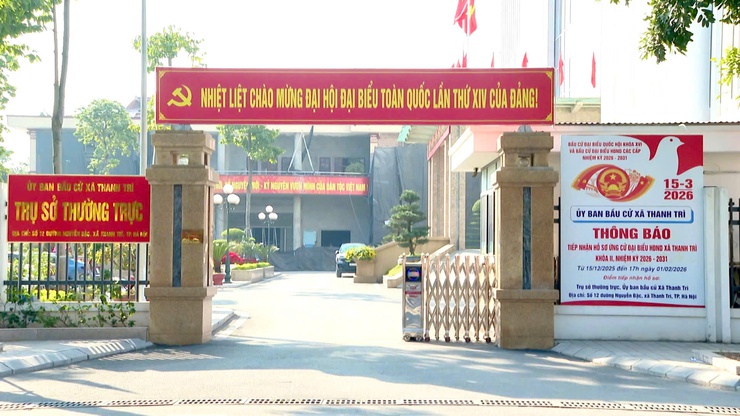 Thanh Trì rực rỡ cờ hoa chào mừng Đại hội lần thứ XIV của Đảng - Ảnh 1.