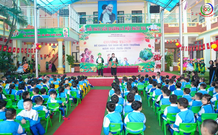 TRƯỜNG MẦM NON QUỐC OAI - TỔ CHỨC CHƯƠNG TRÌNH "BÉ CHUNG TAY BẢO VỆ MÔI TRƯỜNG" NĂM HỌC 2025 – 2026"- Ảnh 1.