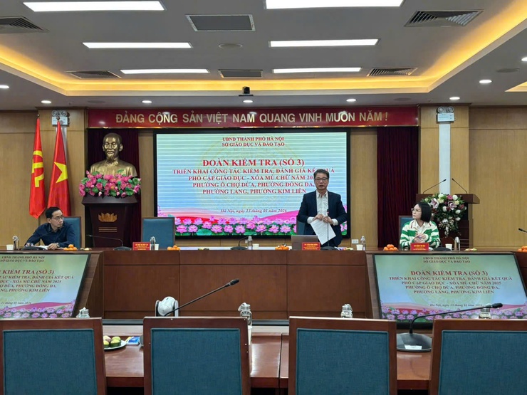 Kiểm tra công tác phổ cập giáo dục, xóa mù chữ năm 2025 trên địa bàn Phường Ô Chợ Dừa - Ảnh 2.