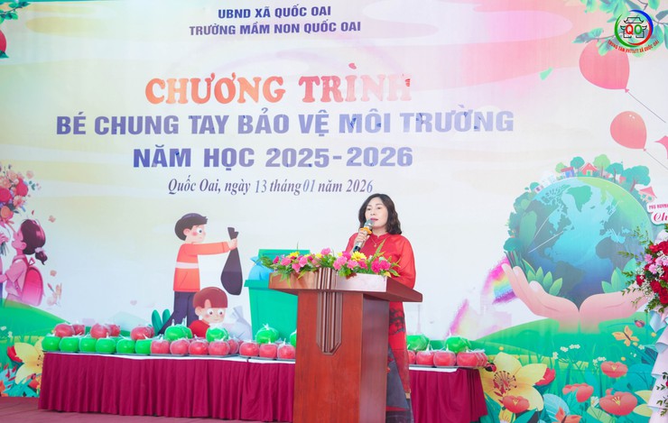 TRƯỜNG MẦM NON QUỐC OAI - TỔ CHỨC CHƯƠNG TRÌNH "BÉ CHUNG TAY BẢO VỆ MÔI TRƯỜNG" NĂM HỌC 2025 – 2026"- Ảnh 3.