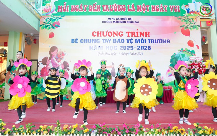 TRƯỜNG MẦM NON QUỐC OAI - TỔ CHỨC CHƯƠNG TRÌNH "BÉ CHUNG TAY BẢO VỆ MÔI TRƯỜNG" NĂM HỌC 2025 – 2026"- Ảnh 8.