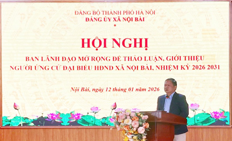 ĐẢNG UỶ XÃ NỘI BÀI TỔ CHỨC HỘI NGHỊ BAN LÃNH ĐẠO MỞ RỘNG THẢO LUẬN, GIỚI THIỆU NGƯỜI ỨNG CỬ ĐẠI BIỂU HĐND XÃ NHIỆM KỲ 2026-2031- Ảnh 1.