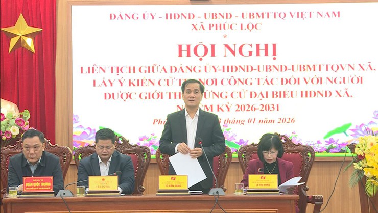 Xã Phúc Lộc tổ chức Hội nghị liên tịch lấy ý kiến cử tri nơi công tác đối với người được giới thiệu ứng cử đại biểu HĐND xã nhiệm kỳ 2026-2031- Ảnh 1.