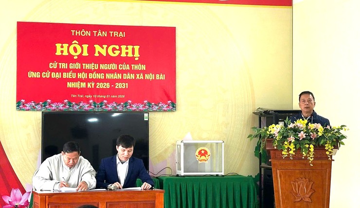CÁC THÔN THUỘC XÃ NỘI BÀI TỔ CHỨC HỘI NGHỊ CỬ TRI GIỚI THIỆU NGƯỜI CỦA THÔN ỨNG CỬ ĐẠI BIỂU HĐND XÃ, NHIỆM KỲ 2026 – 2031- Ảnh 1.