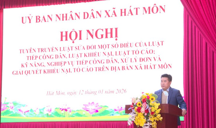 Hát Môn: Hội nghị tuyên truyền phổ biến Luật sửa đổi bổ sung một số điều Luật tiếp công dân, Luật Khiếu nại, Luật tố cáo và kỹ năng, nghiệp vụ tiếp công dân, xử lý đơn và giải quyết khiếu nại tố cáo- Ảnh 2.