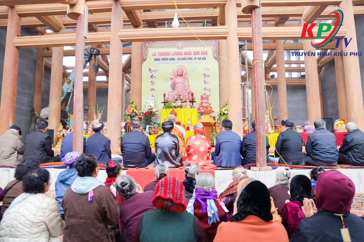 Trang nghiêm Lễ Thượng lương ngôi Tam Bảo chùa Thiên Long, xã Kiều Phú- Ảnh 4.