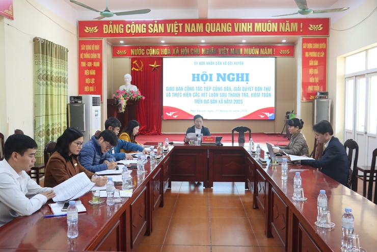 Hội nghị giao ban công tác tiếp công dân, giải quyết đơn thư, khiếu nại tố cáo trên địa bàn xã- Ảnh 1.