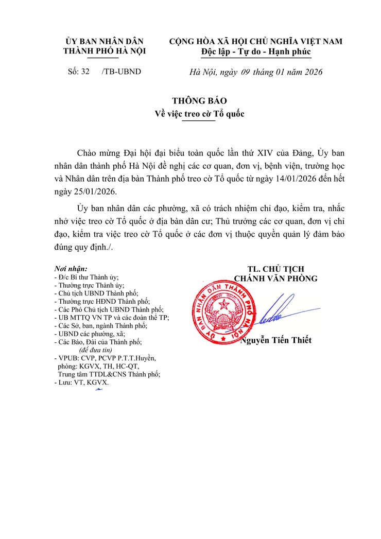 Thông báo về việc treo cờ Tổ quốc- Ảnh 1.