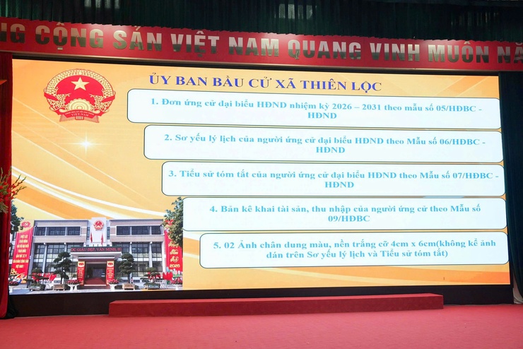 UBBC xã Thiên Lộc tổ chức Hội nghị hướng dẫn hoàn thiện hồ sơ ứng cử đại biểu HĐND xã nhiệm kỳ 2026-2031- Ảnh 3.