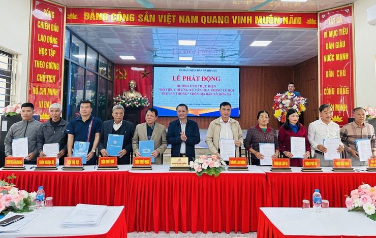 HÒA XÁ PHÁT ĐỘNG XÂY DỰNG NẾP SỐNG VĂN HÓA TRONG LỄ HỘI TRUYỀN THỐNG - Ảnh 4.