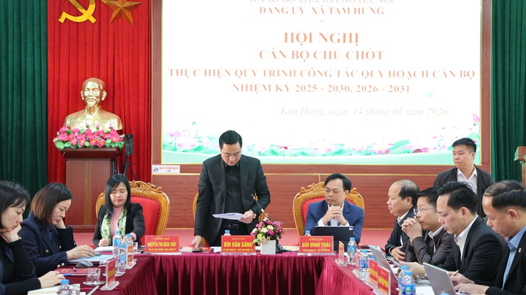 Đảng ủy xã Tam Hưng tổ chức Hội nghị cán bộ chủ chốt thực hiện quy trình quy hoạch cán bộ nhiệm kỳ 2025–2030, 2026–2031- Ảnh 1.