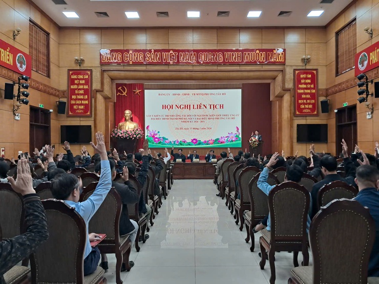 Phường Tây Hồ tổ chức hội nghị lấy ý kiến cử tri nơi công tác đối với người dự kiến ứng cử đại biểu HĐND các cấp nhiệm kỳ 2026 – 2031.- Ảnh 2.