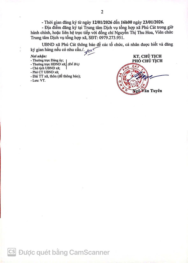 Thông báo về việc đăng ký tham gia trưng bày, quảng bá và bán hàng tại Chợ hoa xuân 2026 xã Phú Cát- Ảnh 2.