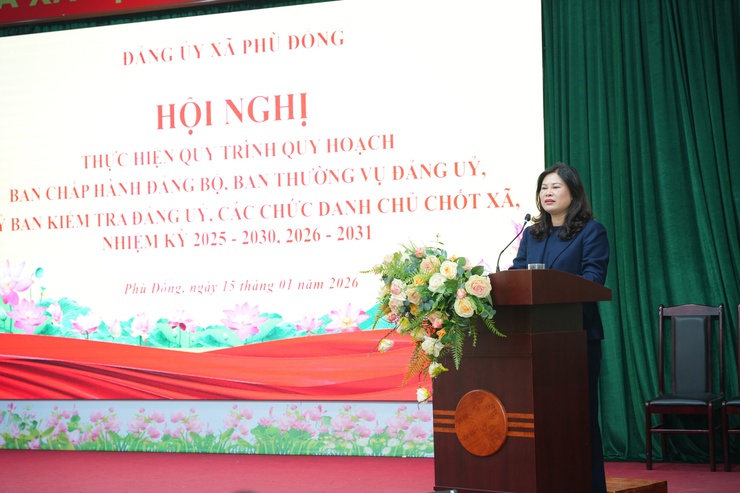 Đảng ủy xã Phù Đổng tổ chức Hội nghị thực hiện quy trình quy hoạch ban chấp hành Đảng bộ, Ban thường vụ Đảng ủy; Ủy ban Kiểm tra đảng ủy, các chức danh chủ chốt xã nhiệm kỳ 2025-2030, 2026-2031- Ảnh 9.