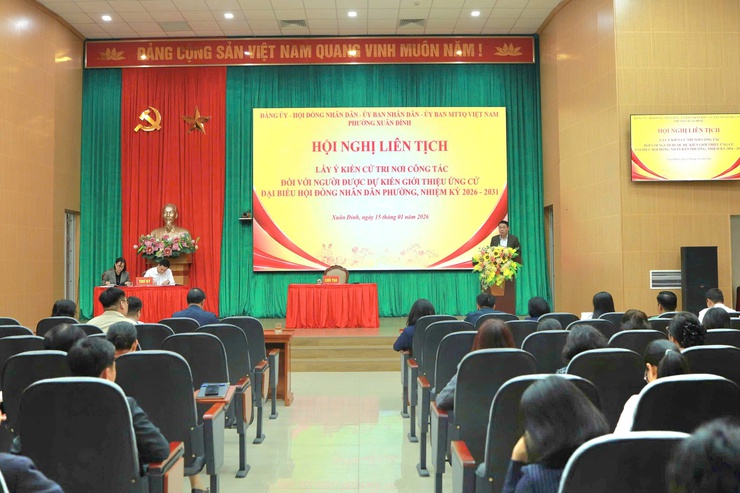 Phường Xuân Đỉnh lấy ý kiến cử tri nơi công tác đối với người ứng cử đại biểu HĐND phường nhiệm kỳ 2026 - 2031- Ảnh 1.