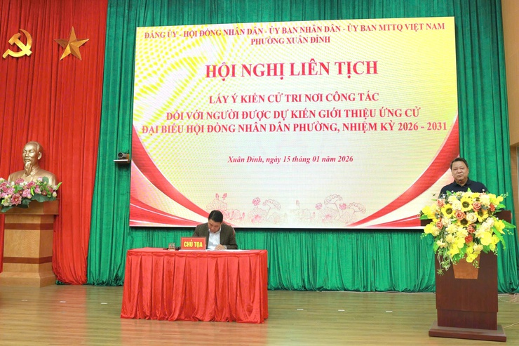 Phường Xuân Đỉnh lấy ý kiến cử tri nơi công tác đối với người ứng cử đại biểu HĐND phường nhiệm kỳ 2026 - 2031- Ảnh 2.