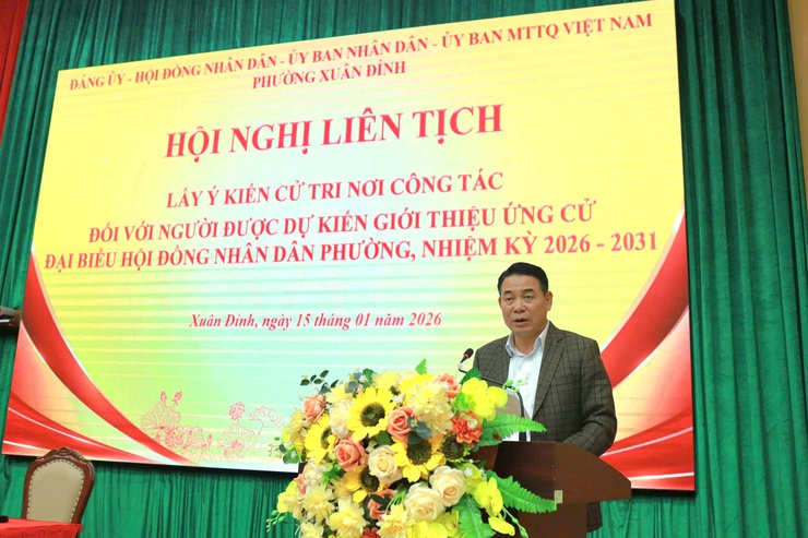 Phường Xuân Đỉnh lấy ý kiến cử tri nơi công tác đối với người ứng cử đại biểu HĐND phường nhiệm kỳ 2026 - 2031- Ảnh 4.