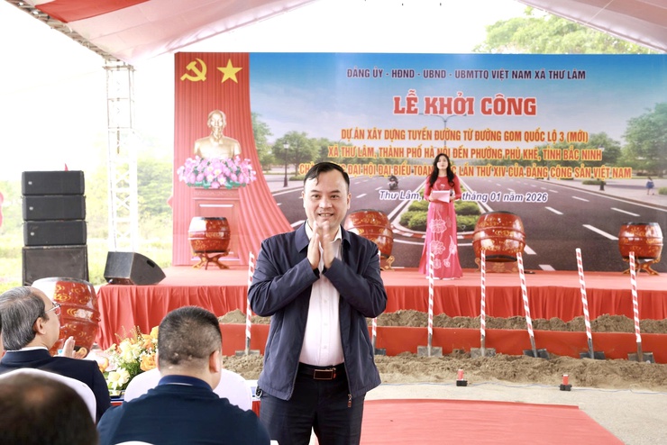 Lễ khởi công dự án xây dựng tuyến đường từ đường gom Quốc lộ 3 (mới) xã Thư Lâm đi phường Phù Khê, tỉnh Bắc Ninh- Ảnh 5.