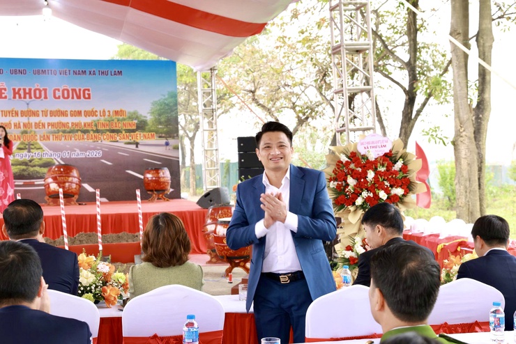 Lễ khởi công dự án xây dựng tuyến đường từ đường gom Quốc lộ 3 (mới) xã Thư Lâm đi phường Phù Khê, tỉnh Bắc Ninh- Ảnh 10.