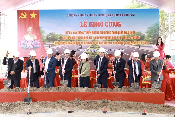 Lễ khởi công dự án xây dựng tuyến đường từ đường gom Quốc lộ 3 (mới) xã Thư Lâm đi phường Phù Khê, tỉnh Bắc Ninh- Ảnh 17.