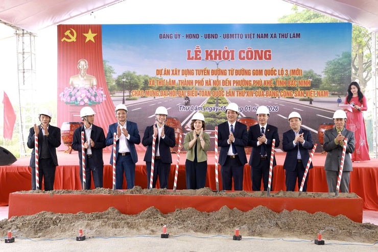 Lễ khởi công dự án xây dựng tuyến đường từ đường gom Quốc lộ 3 (mới) xã Thư Lâm đi phường Phù Khê, tỉnh Bắc Ninh- Ảnh 18.