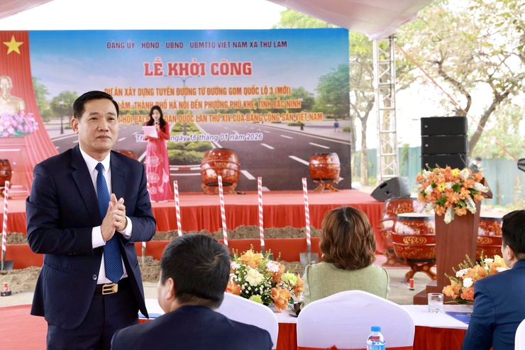 Lễ khởi công dự án xây dựng tuyến đường từ đường gom Quốc lộ 3 (mới) xã Thư Lâm đi phường Phù Khê, tỉnh Bắc Ninh- Ảnh 9.