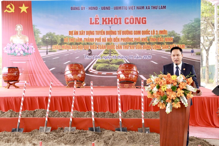 Lễ khởi công dự án xây dựng tuyến đường từ đường gom Quốc lộ 3 (mới) xã Thư Lâm đi phường Phù Khê, tỉnh Bắc Ninh- Ảnh 13.